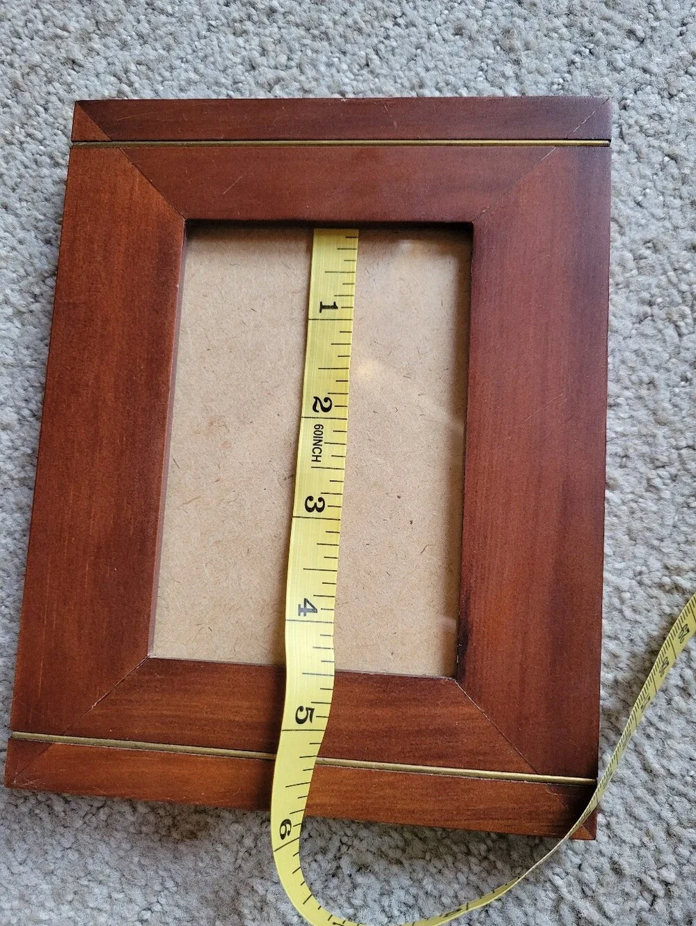 HB Group 90s Wood Brass Photo Frame 5.5